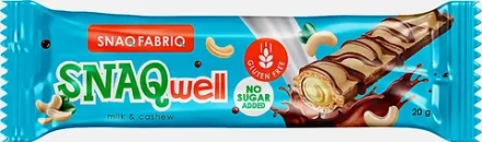 Батончик Snaq Fabriq глазированный вафельный с молочно-ореховой пастой 20г