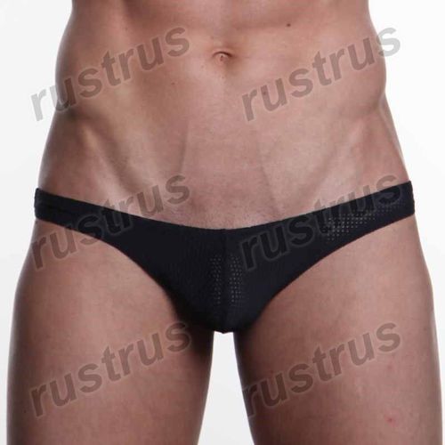 Мужские трусы стринги черные WANGJIANG WG00064