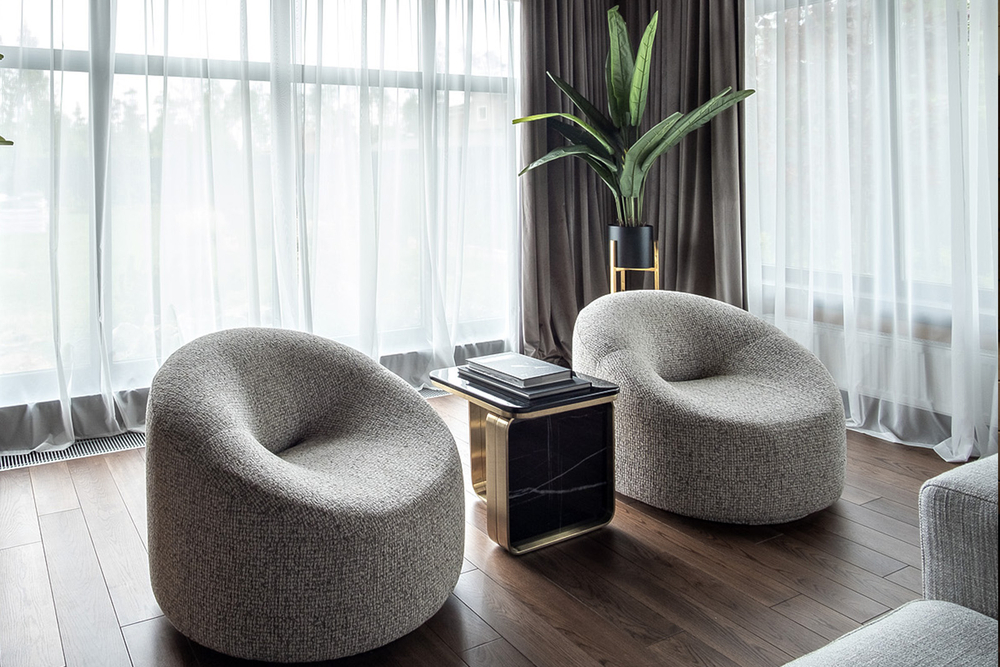 Кресло Garda Decor поворотное Луна (Luna) шенилл серый SEPPIA-SER 98*90*69 см