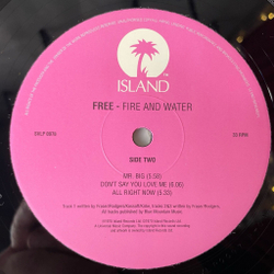 Винтажная виниловая пластинка LP Free Fire And Water (UK 2000) Simply Vinyl