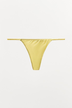 ZARA ТРУСЫ-ТАНГА ИЗ ШЕЛКА, ЖЕЛТЫЙ