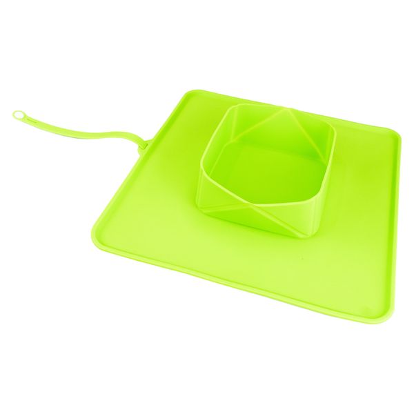 Миска SuperDesign дорожная, силиконовая, зеленая