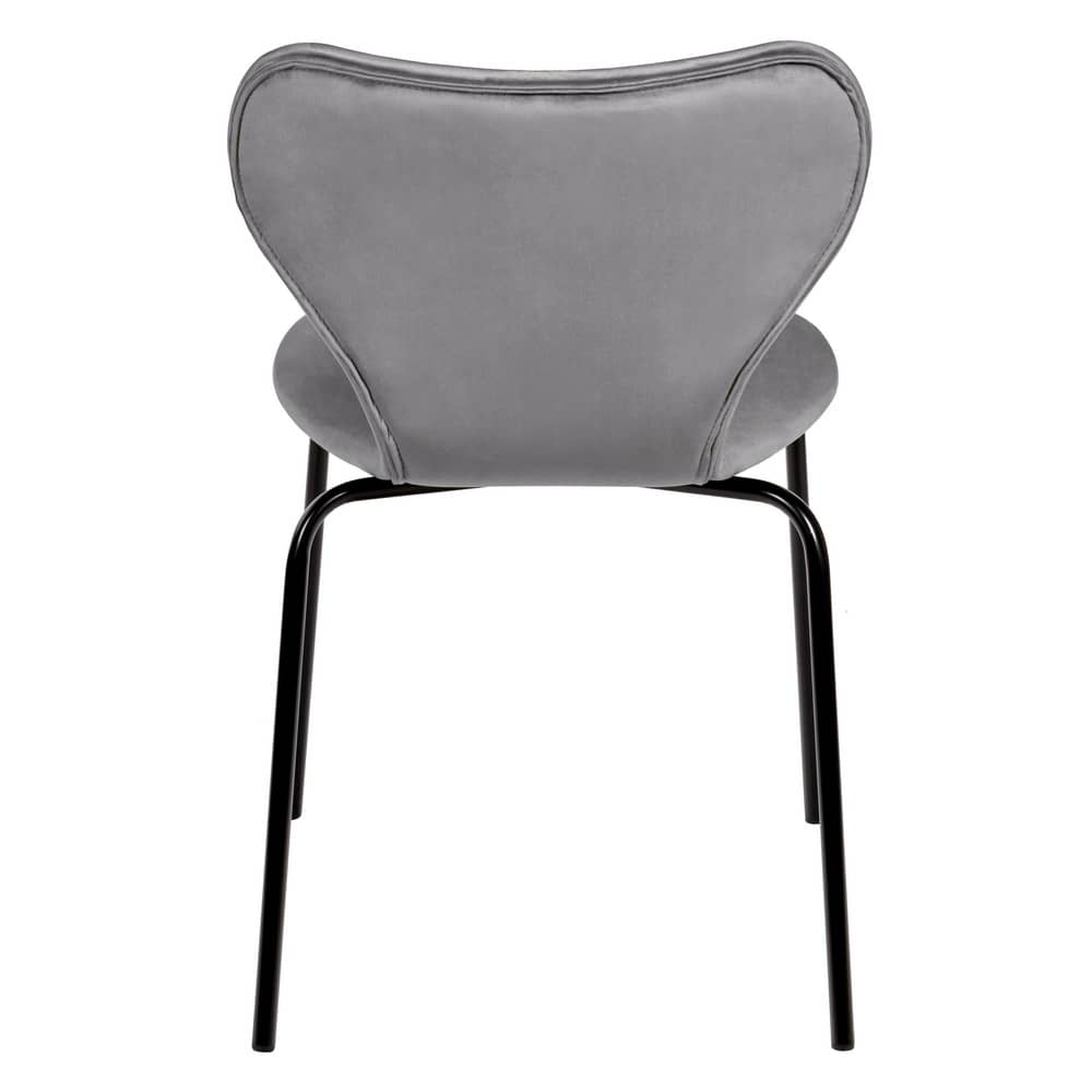 Стул Seven Style тёмно-серый велюр с чёрными ножками