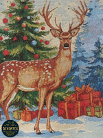 Декоративный гобеленовый чехол для интерьерной подушки Страна оленья 38*38