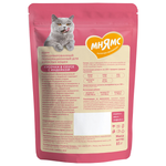 Влажный корм Мнямс На каждый день Кусочки в соусе с индейкой для выведения шерсти у кошек 85 г