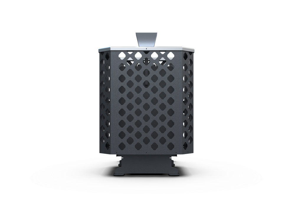 Банная печь Душа- 15 Сетка Перфорация Закрытая Каменка стекло 8мм