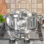 Кастрюля 3,5л нерж со стеклянной крышкой, ТРС