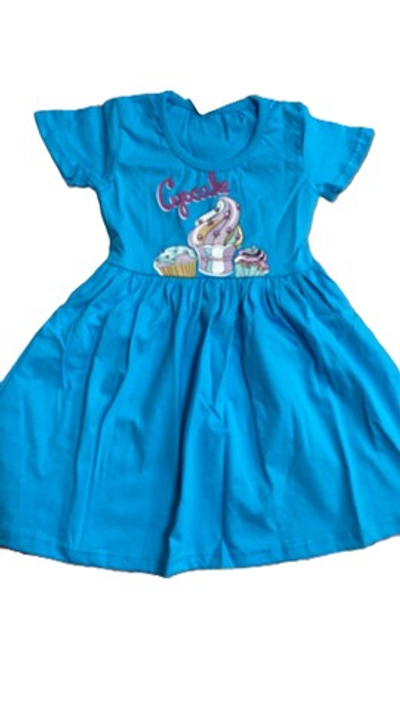 Платье детское голубое из хлопка летнее на рост 104,110,116,122