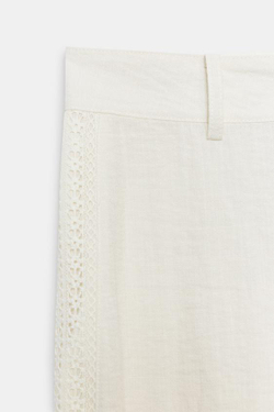 ZARA БРЮКИ С БОКОВЫМИ ВСТАВКАМИ, ЭКРЮ