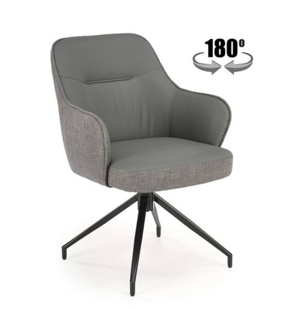 Стул HALMAR K527 серый/черный, поворотный