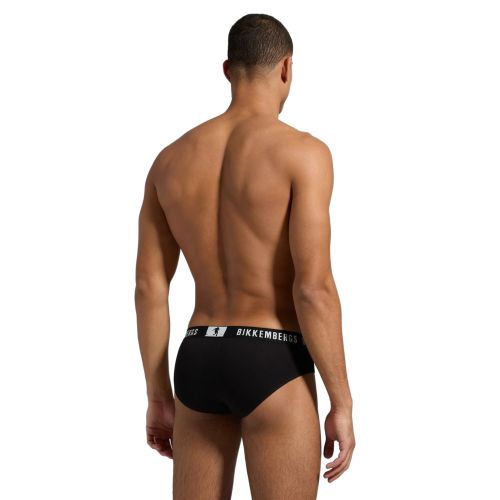 Набор мужских трусов брифов 2в1 (черные, белые) Bikkembergs BKK42USP17BI
