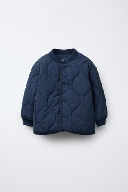 ZARA СТЕГАНЫЙ БОМБЕР, СИНИЙ