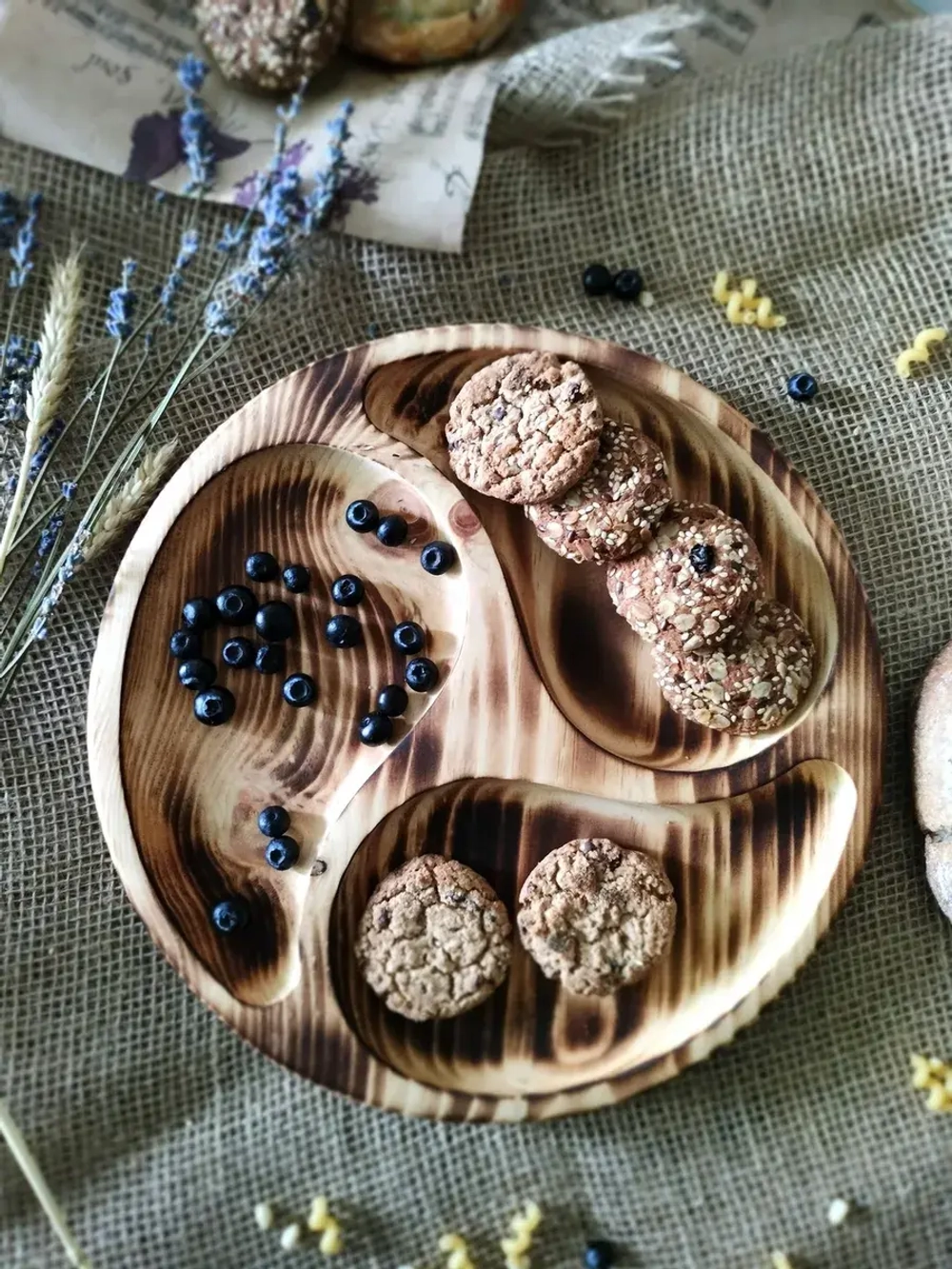 Менажница деревянная сервировочная из кедра для подачи