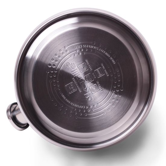 Чайник 3 л. из нержавеющей стали со свистком Kamille KM 0653 и черной бакелитовой ручкой