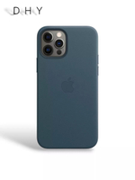 Кожаный чехол Leather Case iPhone 12 Pro Max, Baltic Blue Индиго Серо-Синий