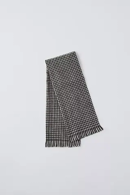 ZARA ШАРФ В КЛЕТКУ ВИШИ, ЧЕРНЫЙ