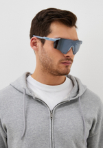 Спортивные очки с диоптриями HILX Gladiator (L) / Shiny Crystal Milky Light Grey / Black Mirror Lens