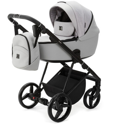Детская коляска Adamex Blanc 2 в 1 BL-PS46 TIP (СВЕТЛО-СЕРЫЙ+СВЕТЛО-СЕРАЯ КОЖА)