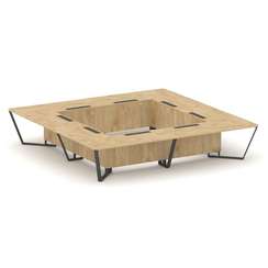 Steel Meet Стол переговорный квадратный KDK-PR.B.SP-20K2 Тиквуд Светлый/Металл Антрацит 4000*4000*75