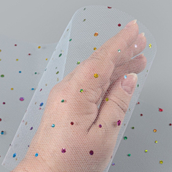 Фатин с разноцветными блестками 15 см