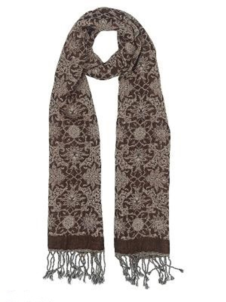 Кашне материал Шерсть вареная (Lana cotta) Ваджра цвет темно-коричневый темно-бежевый размер 160х32 см.