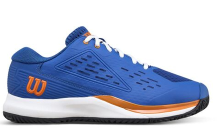 Детские теннисные кроссовки Wilson Rush Pro Ace Jr - deja vu blue/orange tiger/white
