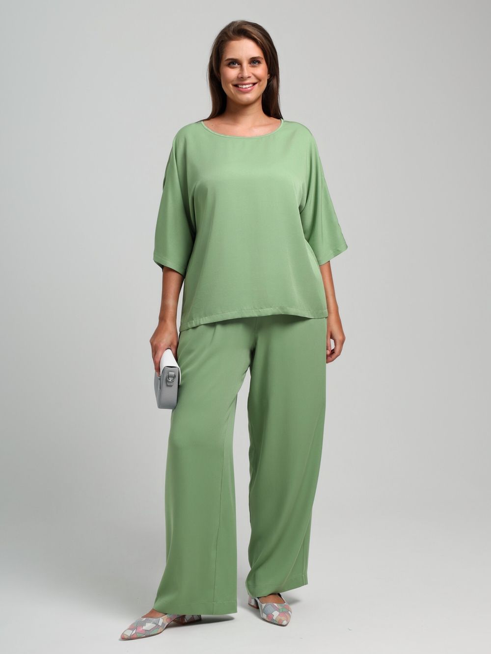 Блузка Летний драйв-2 Виотекс ЗЕЛЁНЫЙ