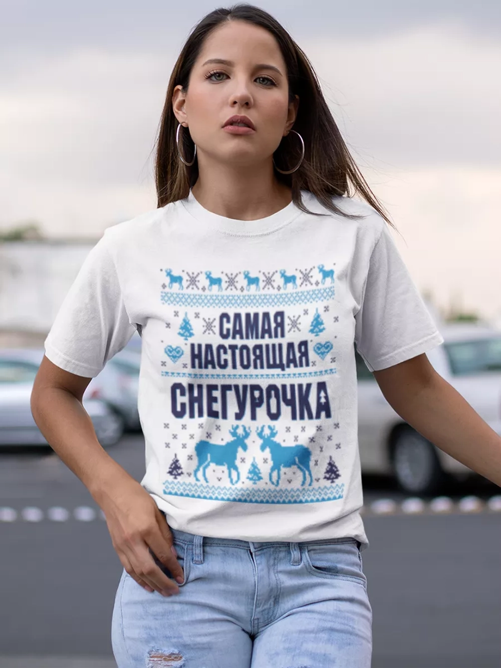 Футболка снегурочка на Новый год