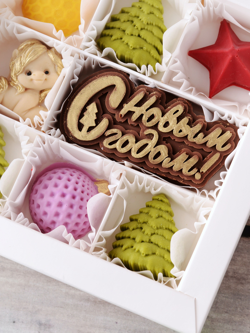 Сладкий подарок "С Новым Годом" с лошадкой #2 / Шоколад ручной работы