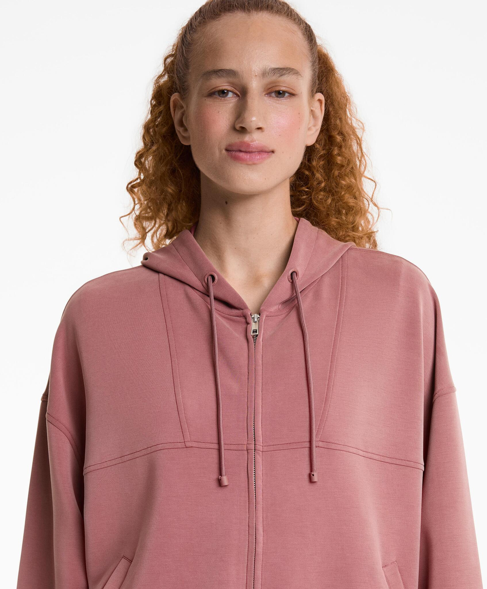 Oysho Куртка с капюшоном из мягкого на ощупь модала, розовый