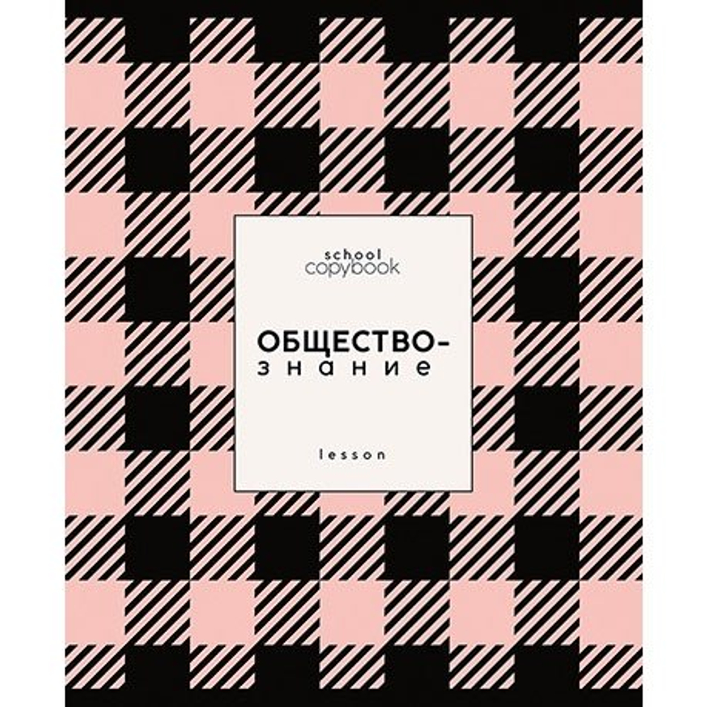 Тетрадь предметная "Яркая клетка. Обществознание", клетка, А5, 48л., скрепка, мелованная бумага,УФ лак, справ. материал, Апплика