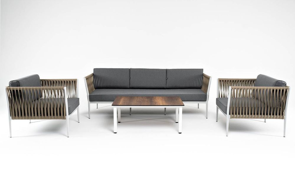 "Касабланка" лаунж-зона плетеная из роупа 5-местная, цвет серый