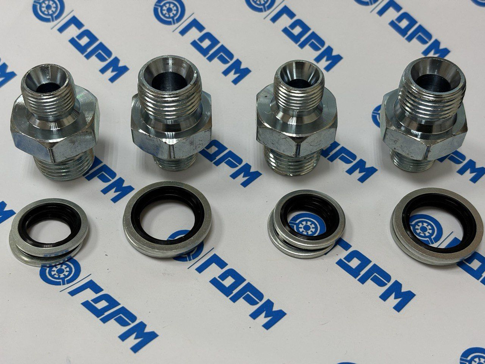 Комплект адаптеров BSP3/8"(ш) - BSP1/2"(ш) 4шт + USIT кольца 8шт