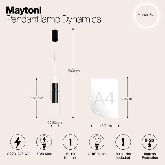 Подвесной светильник Maytoni Dynamics MOD326PL-01B