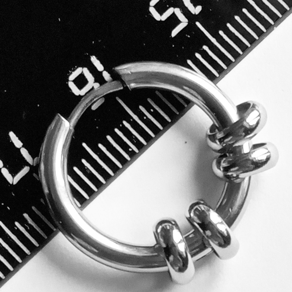 Серьга кольцо (1шт.), для пирсинга уха, диаметр 14мм внутренний. Медицинская сталь.