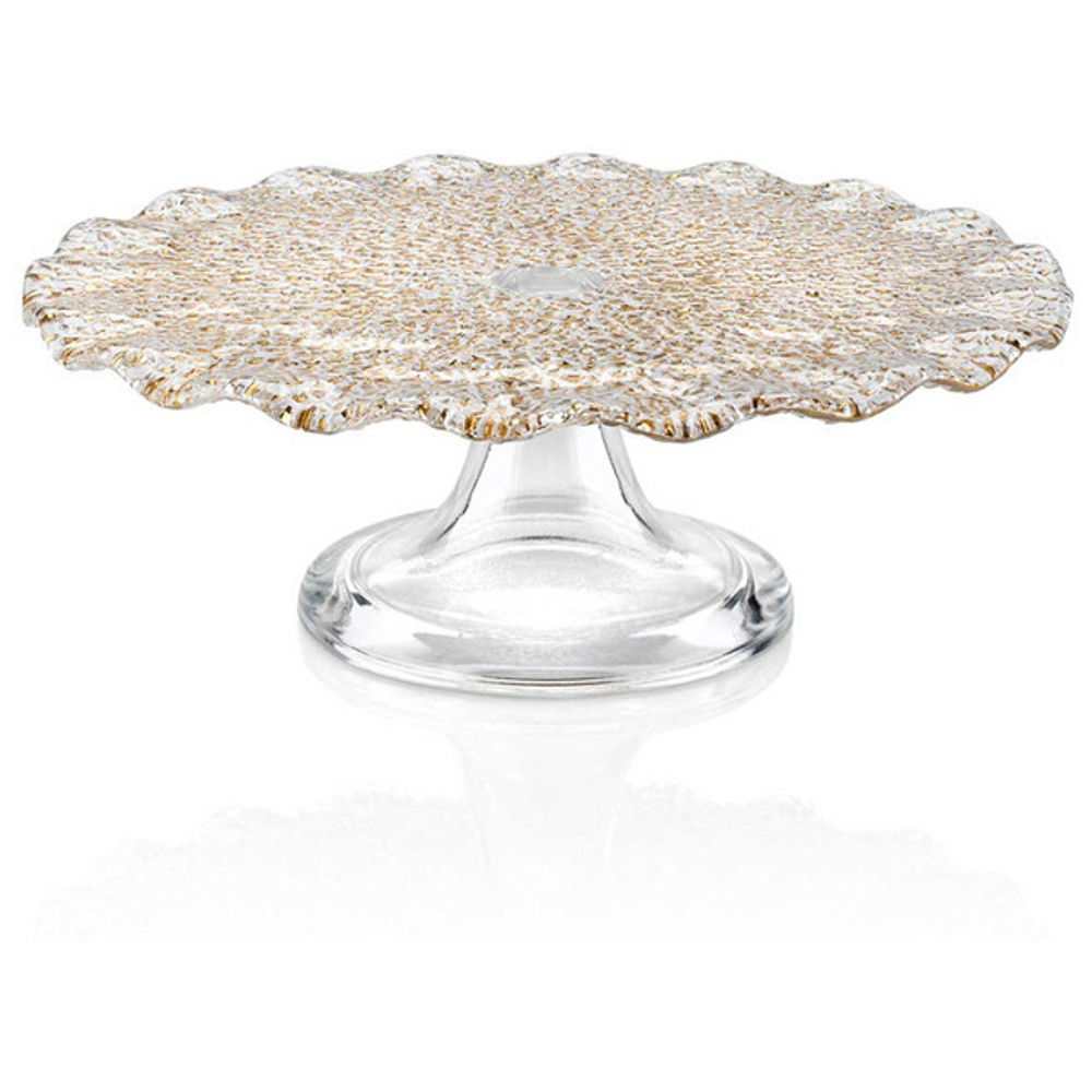 Блюдо на ножке IVV Экстра 26см золотистое