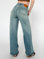 Джинсы One 087 широкие со стрейчем состаренный эффект