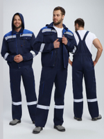 Костюм Нейч-2 СОП с капюшоном (тк.Смесовая,210) п/к, т.синий/васильковый