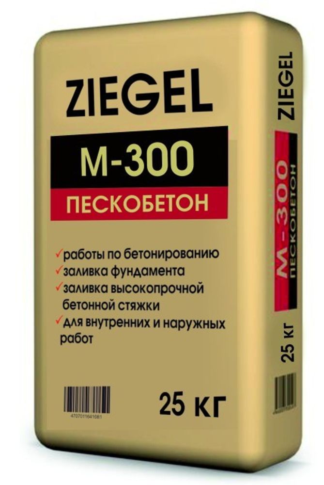 Смесь цементно-песчанная Ziegel Пескобетон М-300 (25кг)