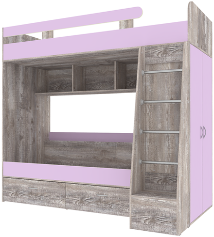 Двухъярусная кровать КарИВи Юниор 6 Бетон Ирис