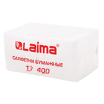 Салфетки бумажные 400 шт. 24х24 см "Big Pack" белые 100% целлюлоза LAIMA (6 штук в упаковке)