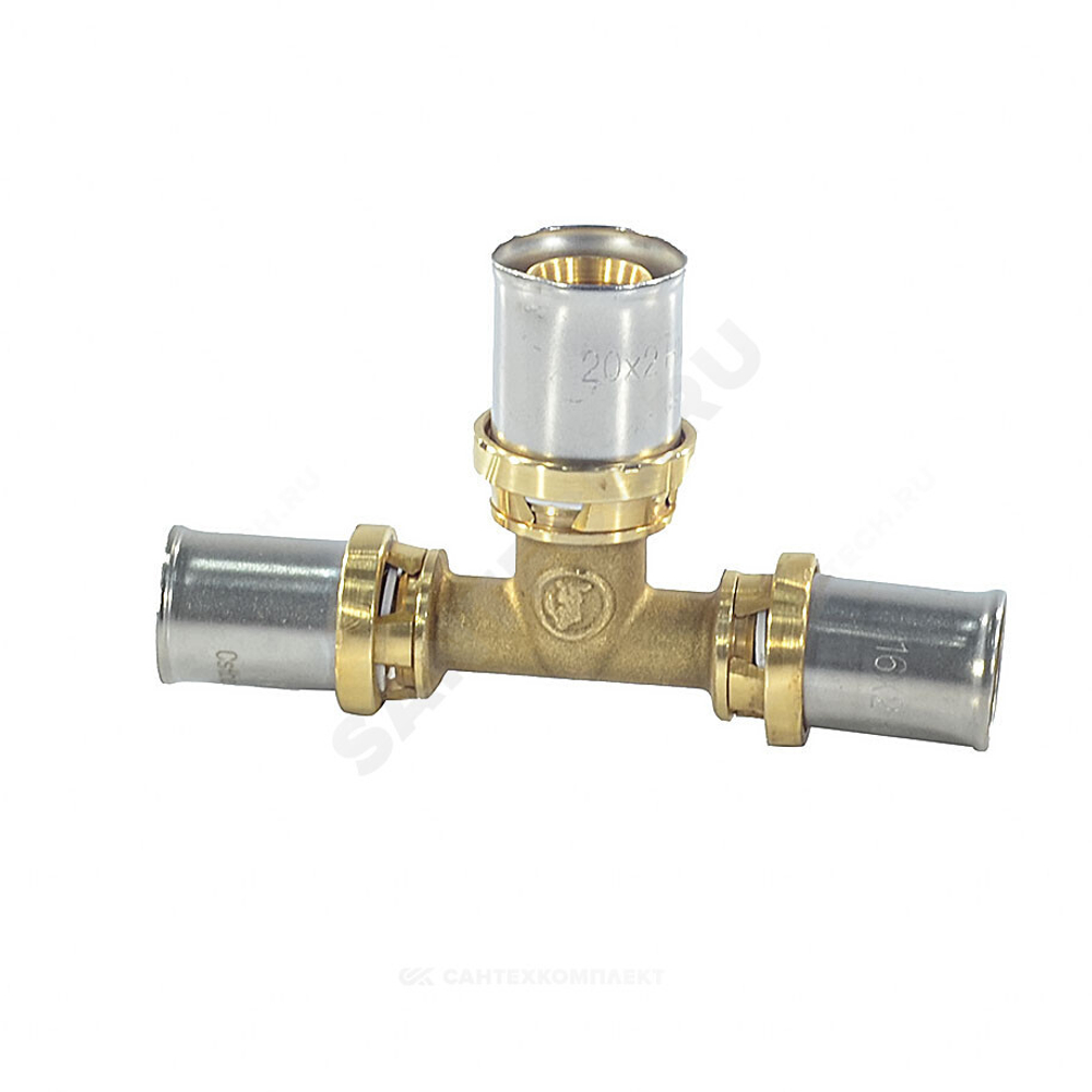 Тройник переходной для МП/PE-X труб латунь пресс Дн 20х16х16 RM151 Giacomini RM151Y063