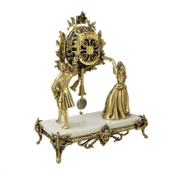 Bello De Bronze Часы каминные Пастораль на мраморной подставке