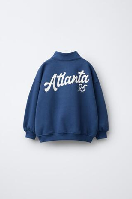 ZARA ТОЛСТОВКА С НАШИВКОЙ-БУКВОЙ, ЯРКО-СИНИЙ