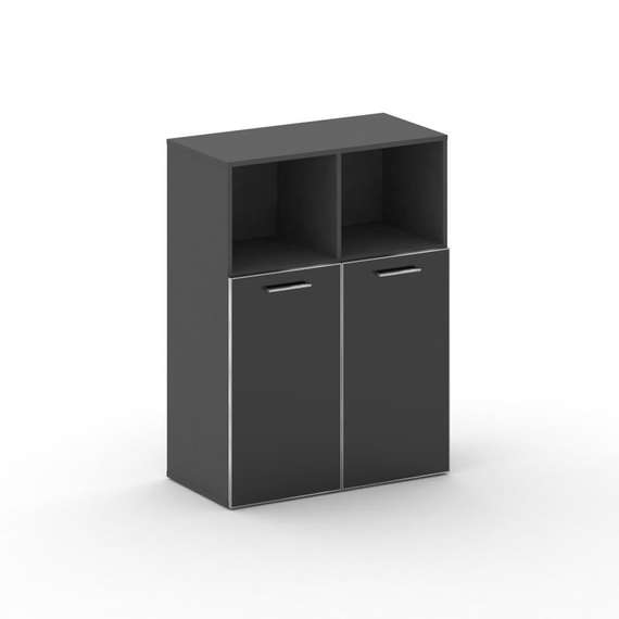 Cross Шкаф широкий средний CR.ST-203 black Базальт UM/Лакобель Черный 896*460*1202
