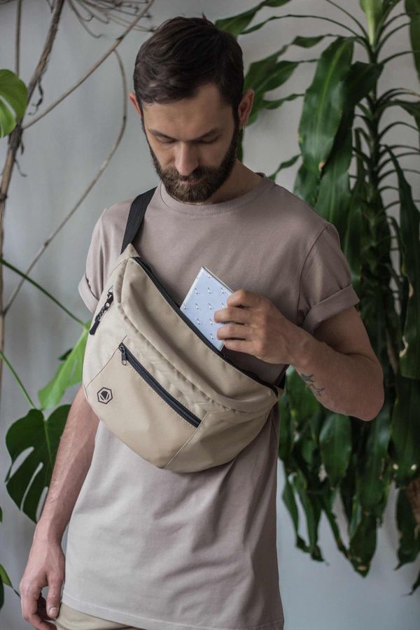 Сумка поясная MONQ Big Buddha Бежевая - фото 1