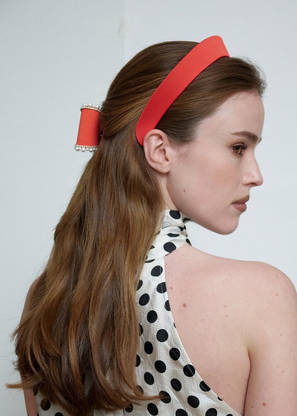 Кокошник XS из красного атласа