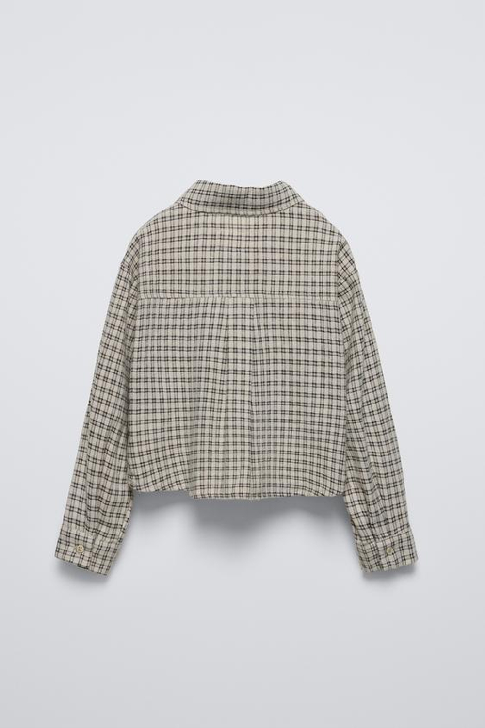 ZARA РУБАШКА В КЛЕТКУ, ЭКРЮ/ЧЕРНЫЙ