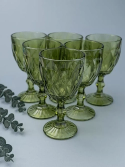 Набор фужеров для вина, 330 мл, 6 шт. зеленый