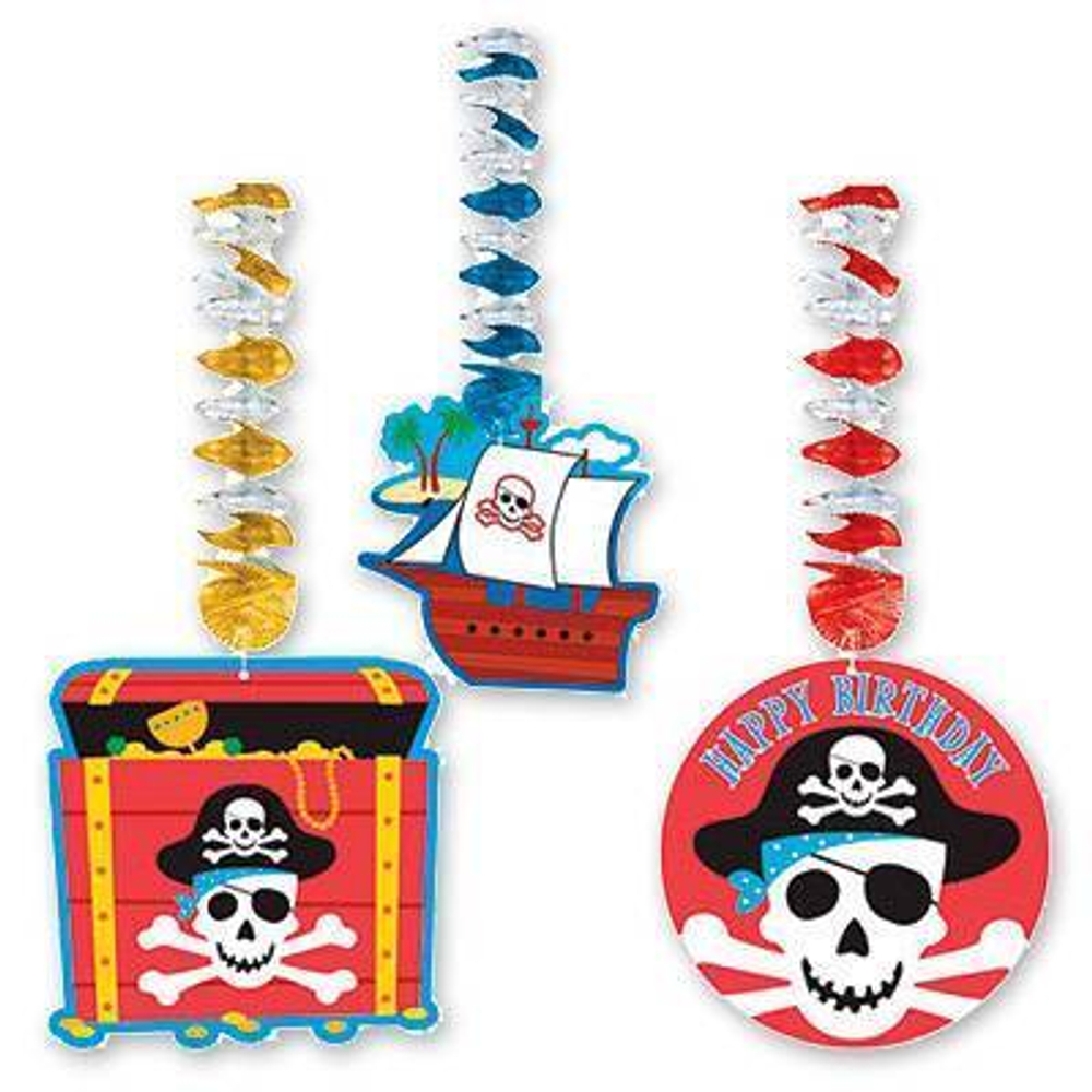 Декорация Фигурки на пружинке Пираты 3шт